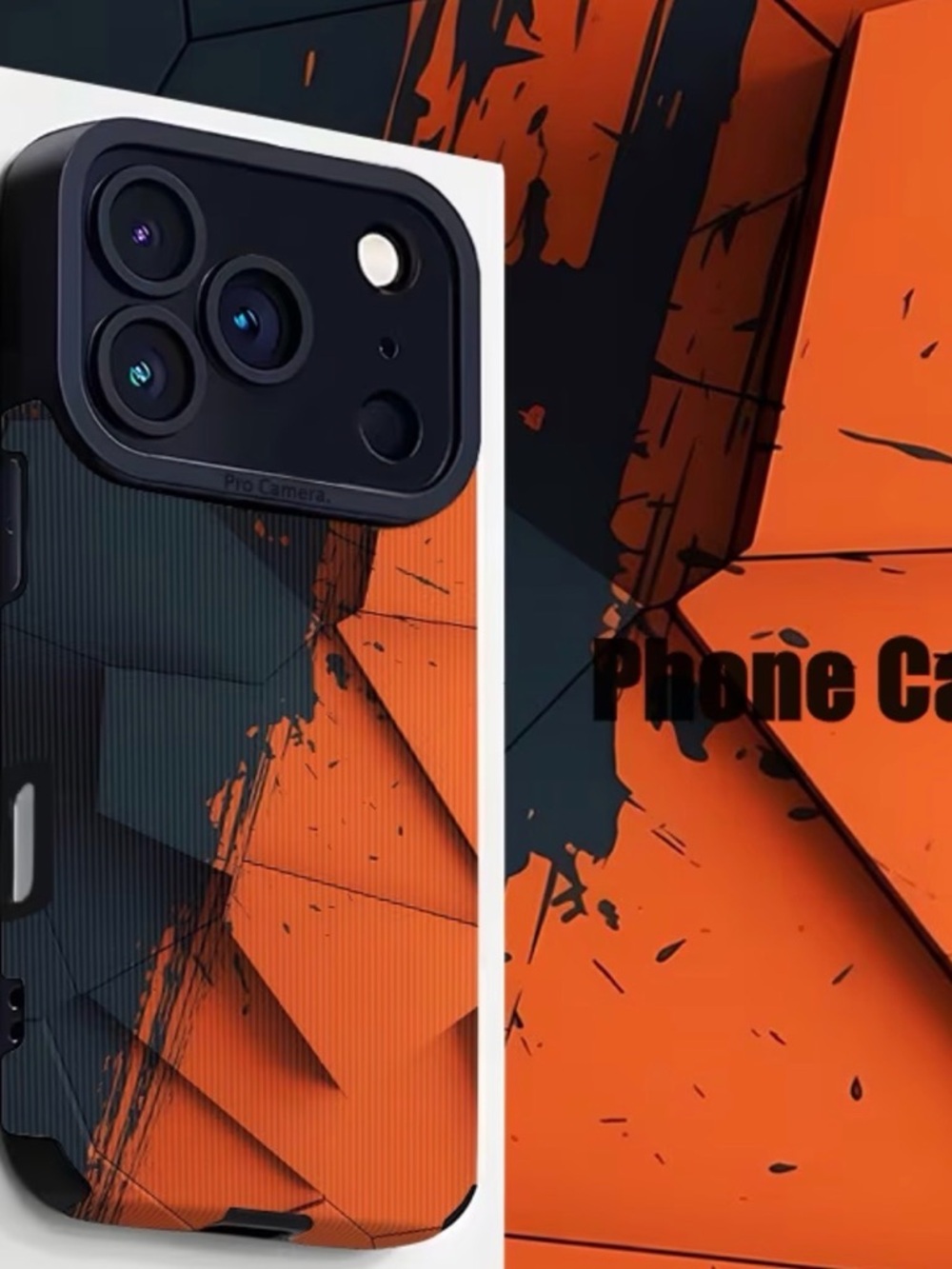 Orange & Black Abstract Protective for  IPhone 17 Pro Max Case